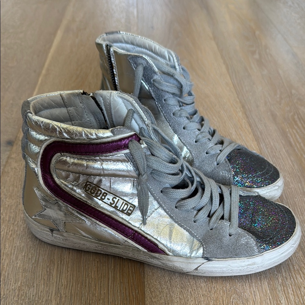 Golden Goose Silver Gray Fashion Sneakers